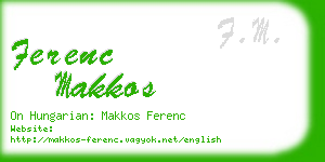 ferenc makkos business card